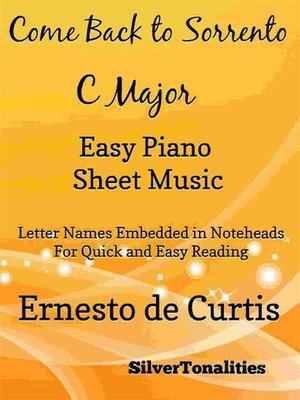 cover image of Come Back to Sorrento Easy Piano Sheet Music in C Major